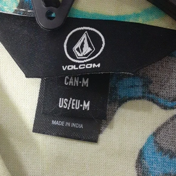 Volcom Green And Blue Hawaiian Shirt. Size Medium. New With Tags. - Picture 8 of 10